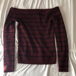 Maroon off the shoulder top
